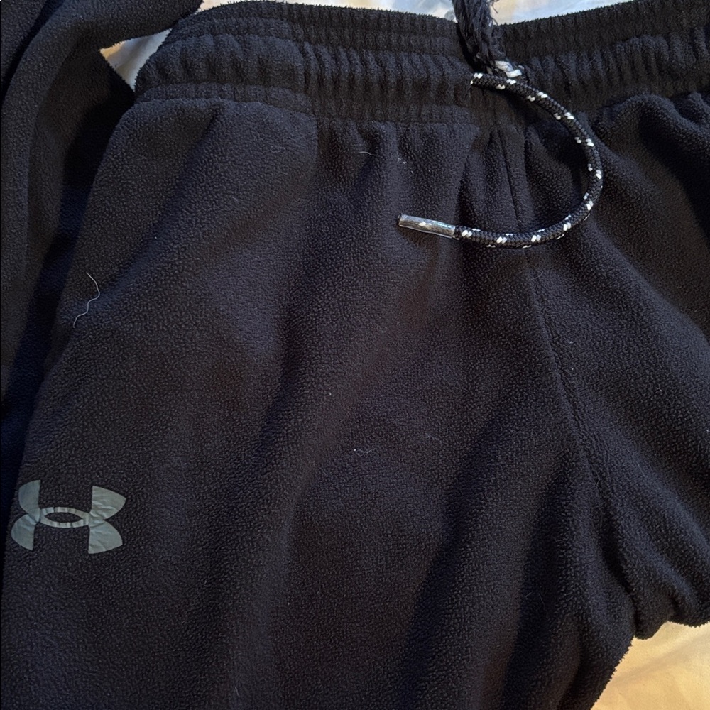 Boys Fleece Under Armour Black Athletic Pants